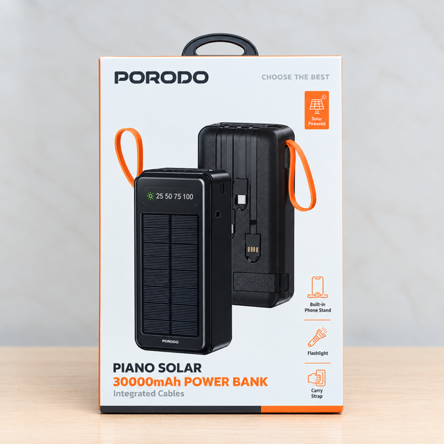 پاوربانک Porodo مدل Piano Solar
